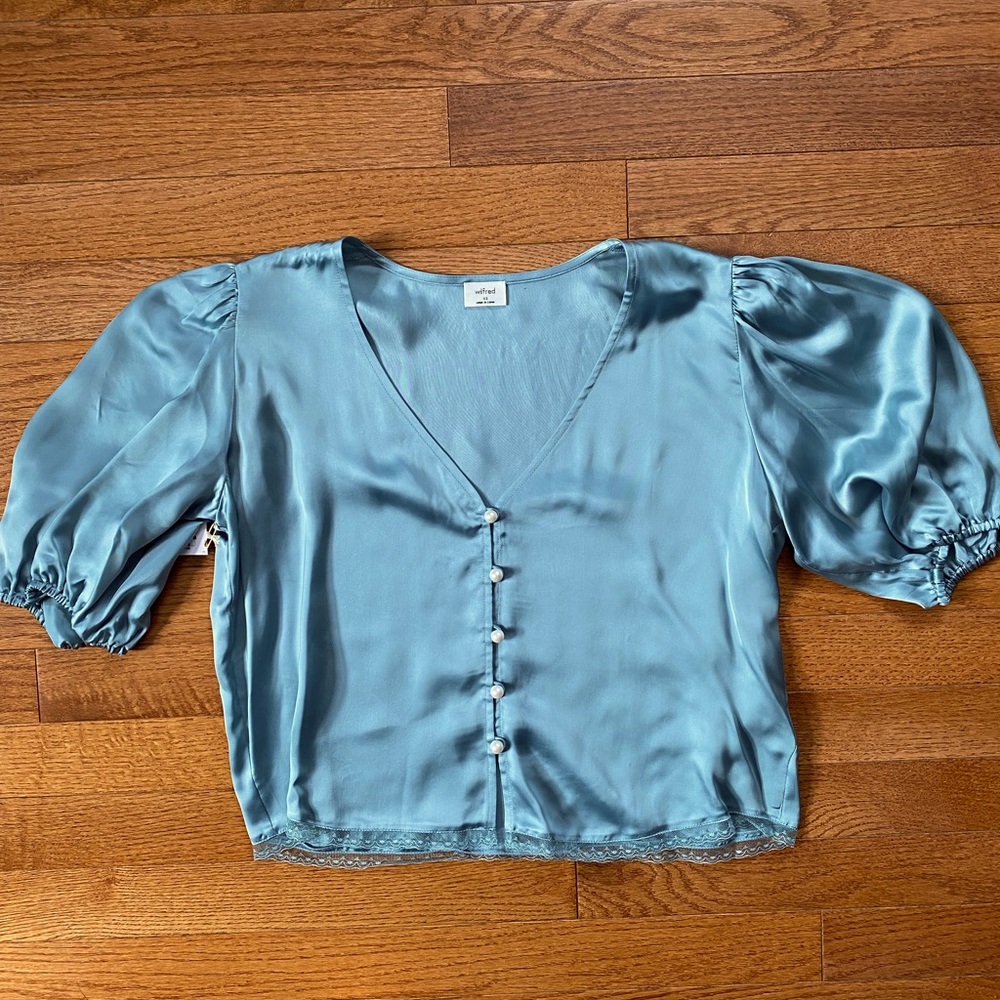Wilfred Blue Satin Blouse